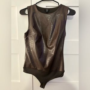 Express Body Contour Snakeskin Bodysuit